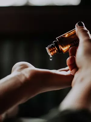 Veya herbal massage oil bottle
