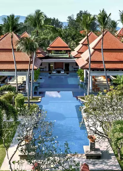 aerial view of resort with pool